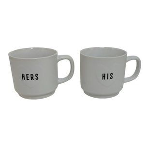 Beautiful Sheffield Home His and Hers Coffee Mug Set- White Ceramic